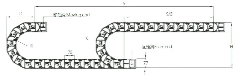 拖链架空长度计算